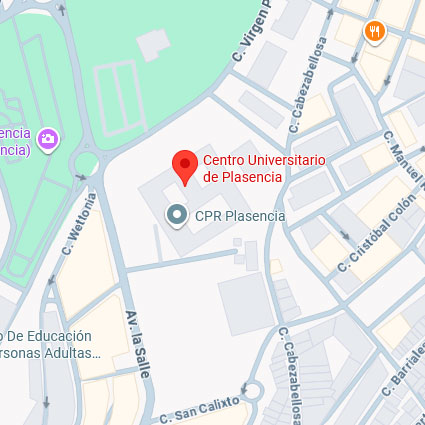 Ubicación del Centro Universitario de Plasencia